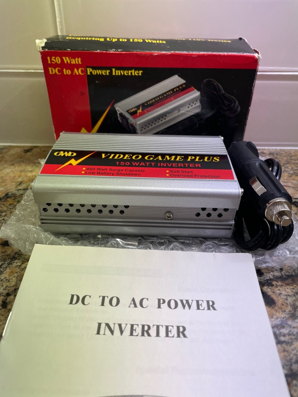 150 Watt DC to AC Power Inverter Video Game Plus NEW