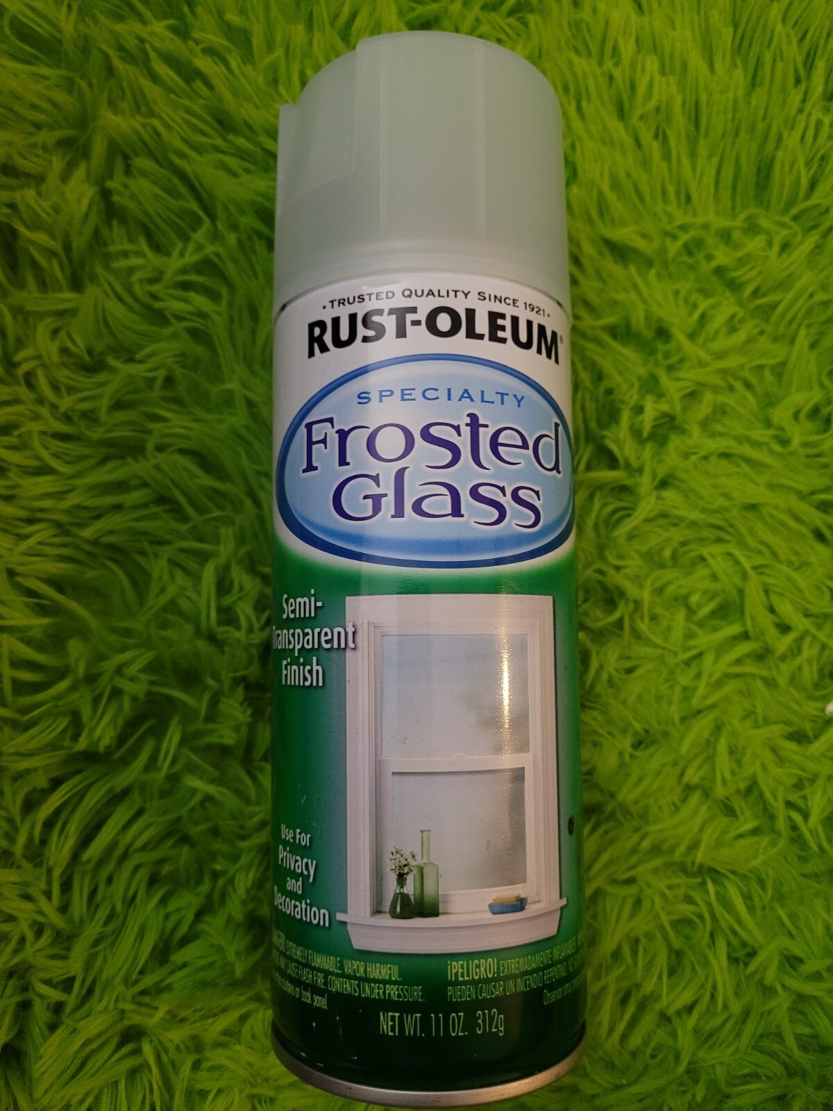 Rust-Oleum 257465 Frosted Glass Spray Finish Sea Glass 11 oz. 70% Full