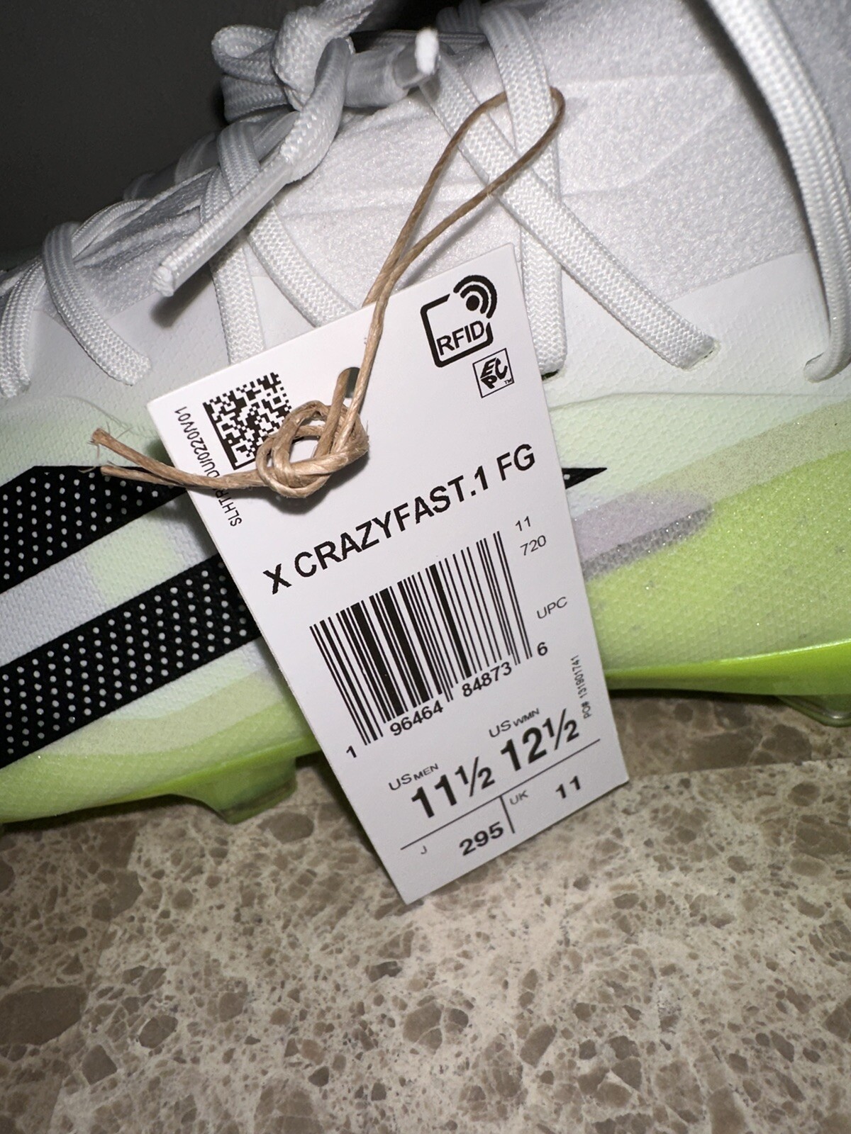 Adidas X Crazyfast.1 FG Lemon Green White Mens Soccer Cleats HQ4516 Size 11.5