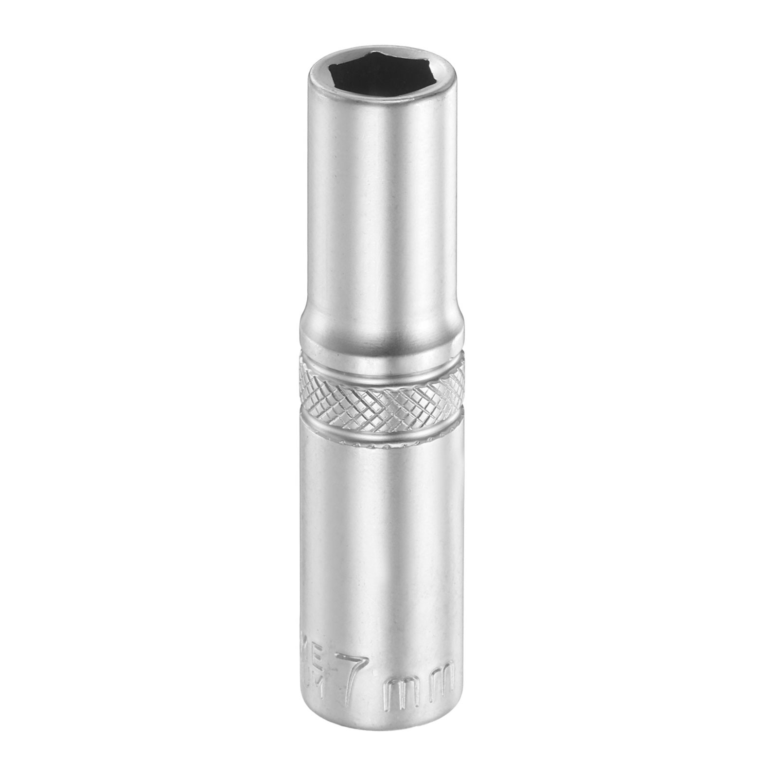 6-Points Deep Socket 1/4" Drive 7mm Nickel Plating Flip Sleeve 2"