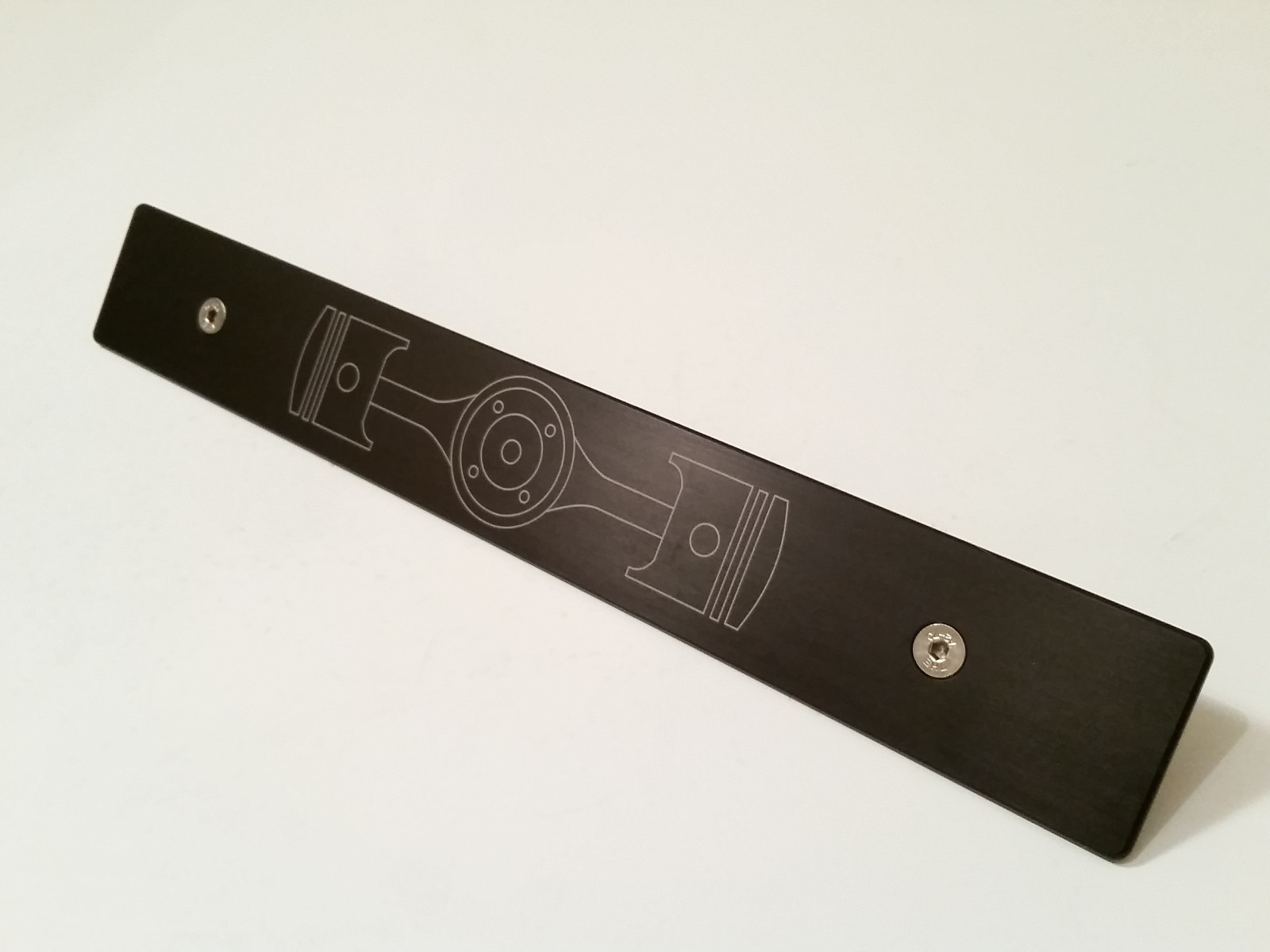 [SR] Black Aluminum License Plate Delete w/ Boxer Flat-4 Piston Laser Engraved