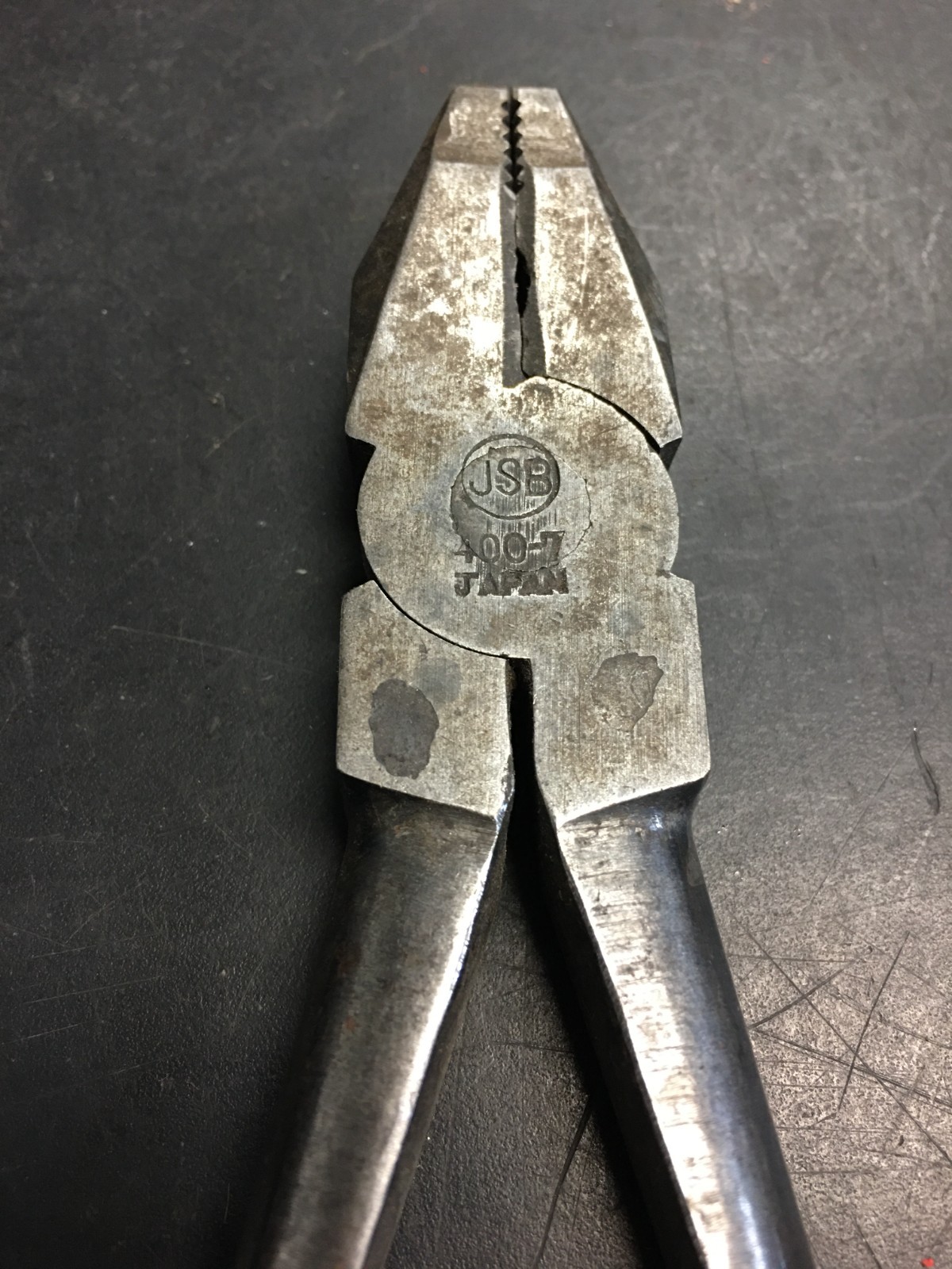 JSB No. 400-7, 7.5" Linesman Pliers, Japan, VINTAGE