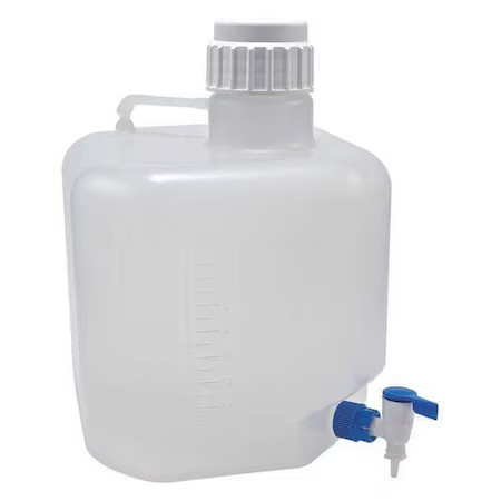 Zoro Select 3Wdv7 Carboy, 20 L Capacity - Ml, 5.28 Gal Capacity - Oz, Screw,