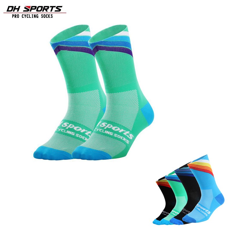Pro Men Women Cycling Sport Ankle Socks Riding Socks Bicycle Bike Socks Green XC