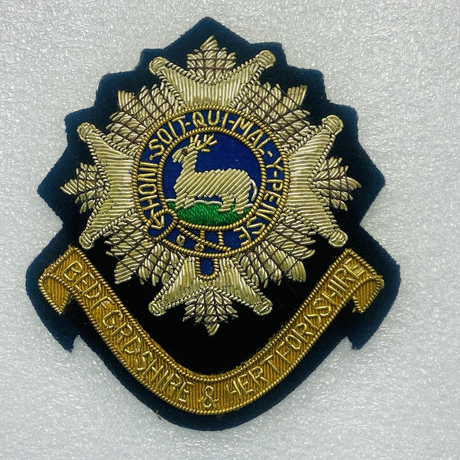 BEDFORDSHIRE & HERTFORDSHIRE REGIMENTBLAZER BADGE PATCH Vintage (1688–1958)