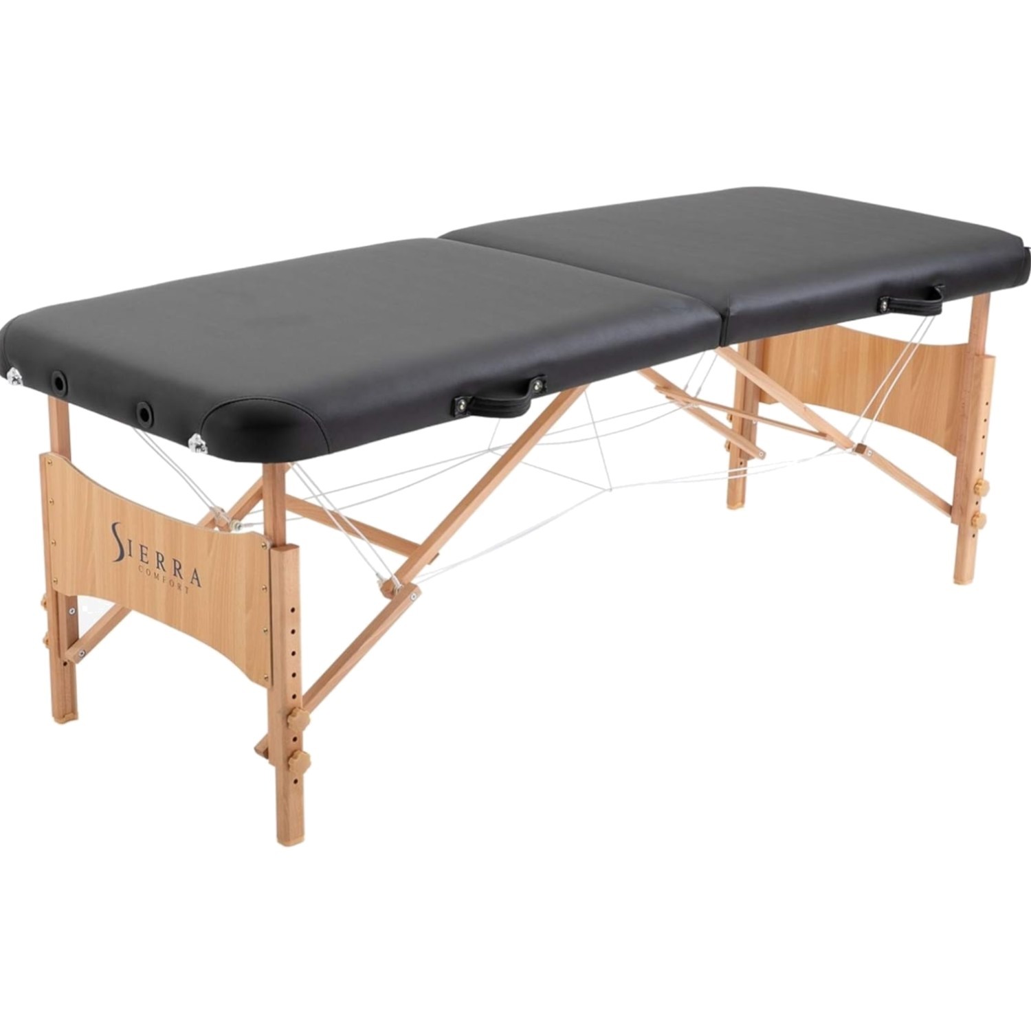 Portable Massage Table Beech Hardwood 73x28 Inches Black Stable Lightweight