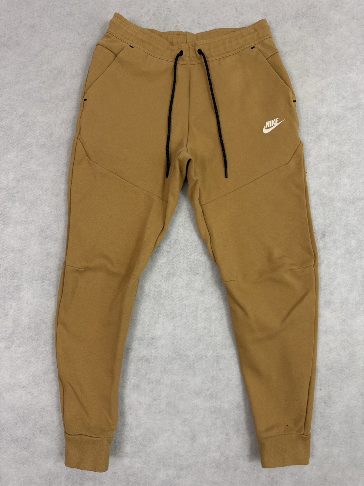 Nike Tech Fleece Jogger Mens Small Yellow Slim Tapered Zip Pocket CU4495-722
