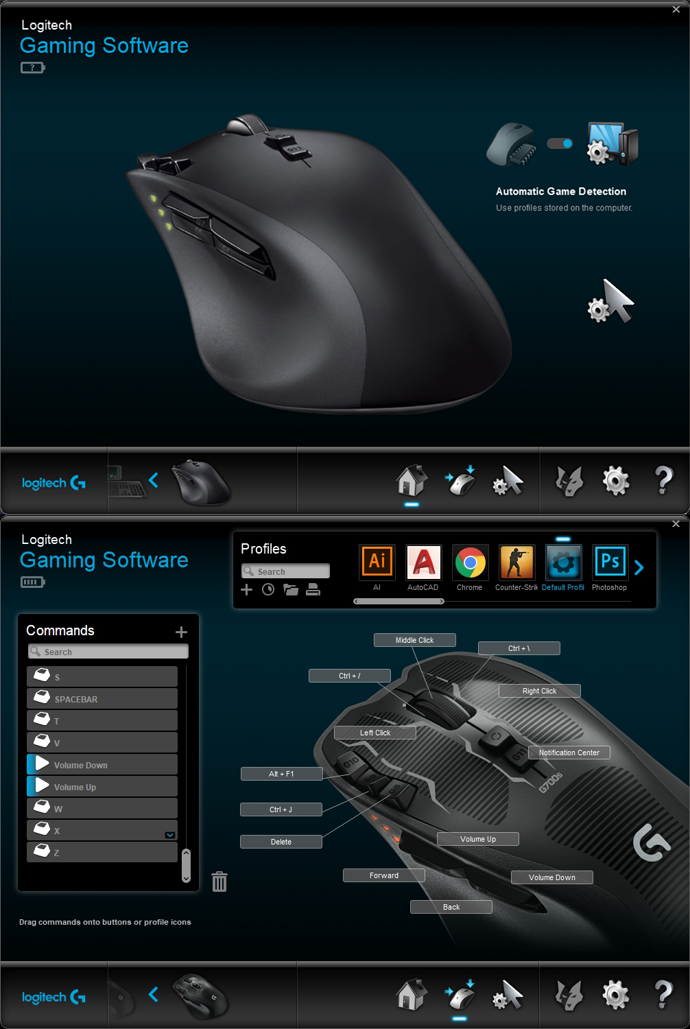 Upgraded Logitech G700s G700 Wireless Wired Rechargeable Gaming Mouse 13 Buttons