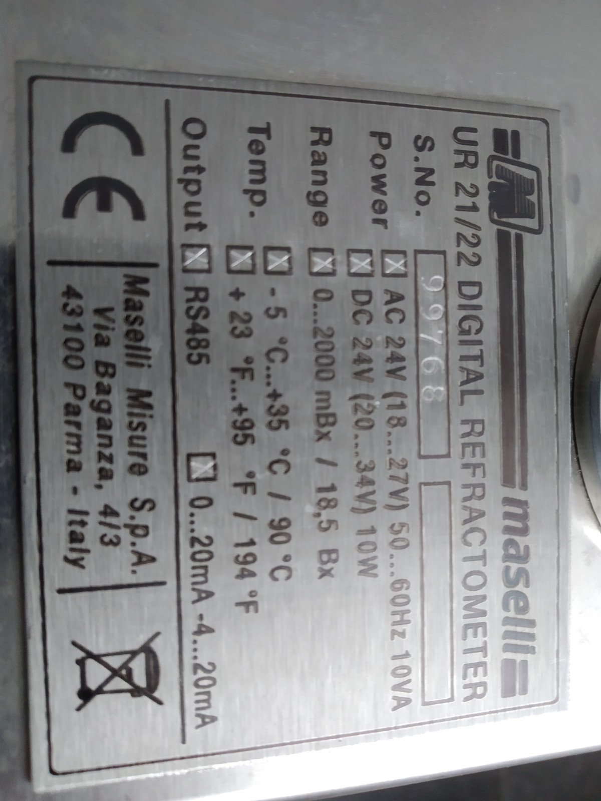 MASELLI UR 22 REFRACTOMETER