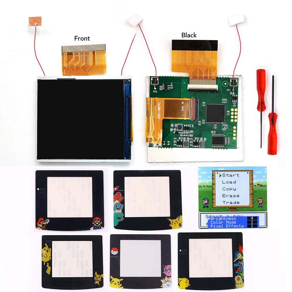 2.45'' Drop in GBC IPS Backlight LCD Kits No Soldering W/Shell For GameBoy Color