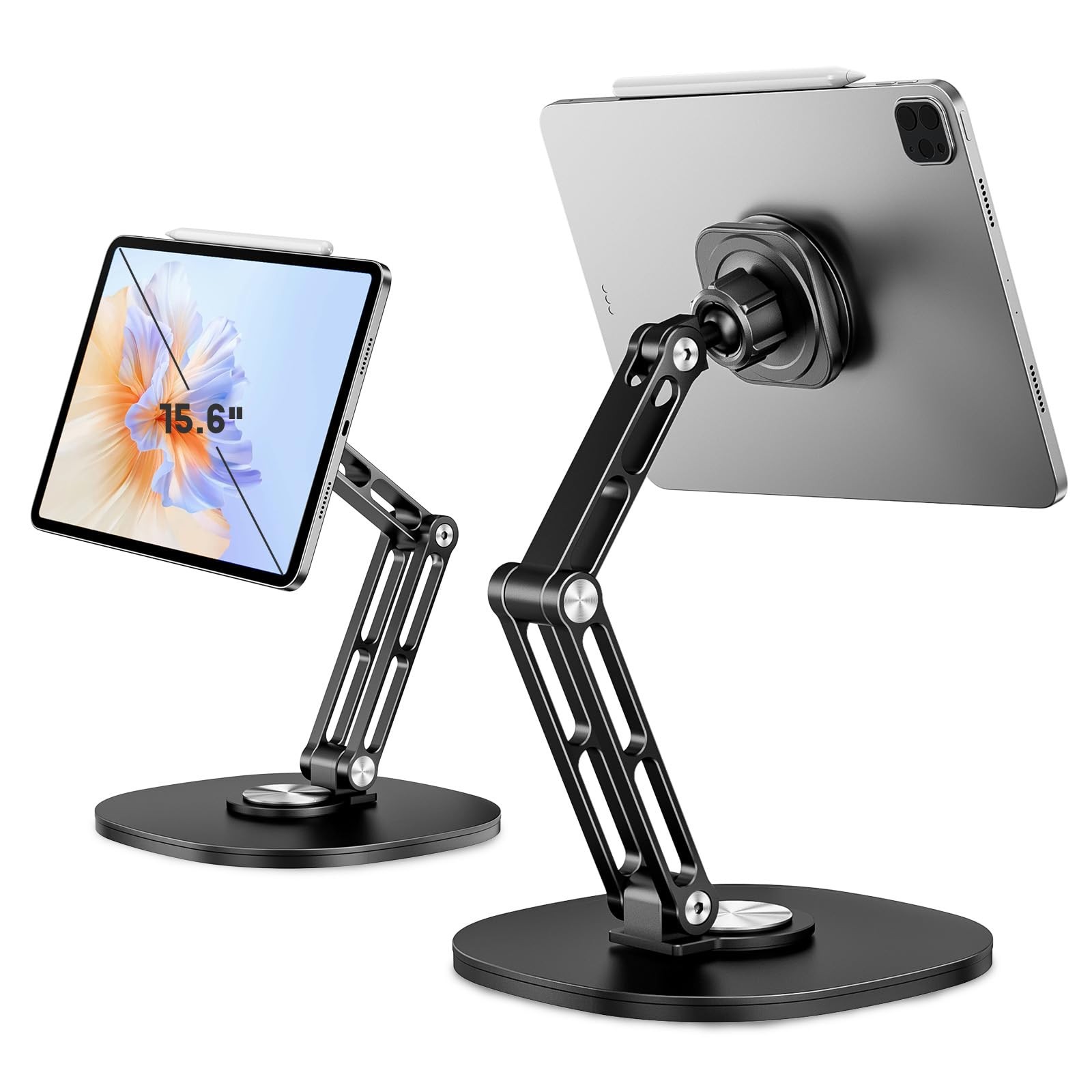 Universal Magnetic iPad Stand for Desk, Foldable Tablet Holder with 360° Rota...