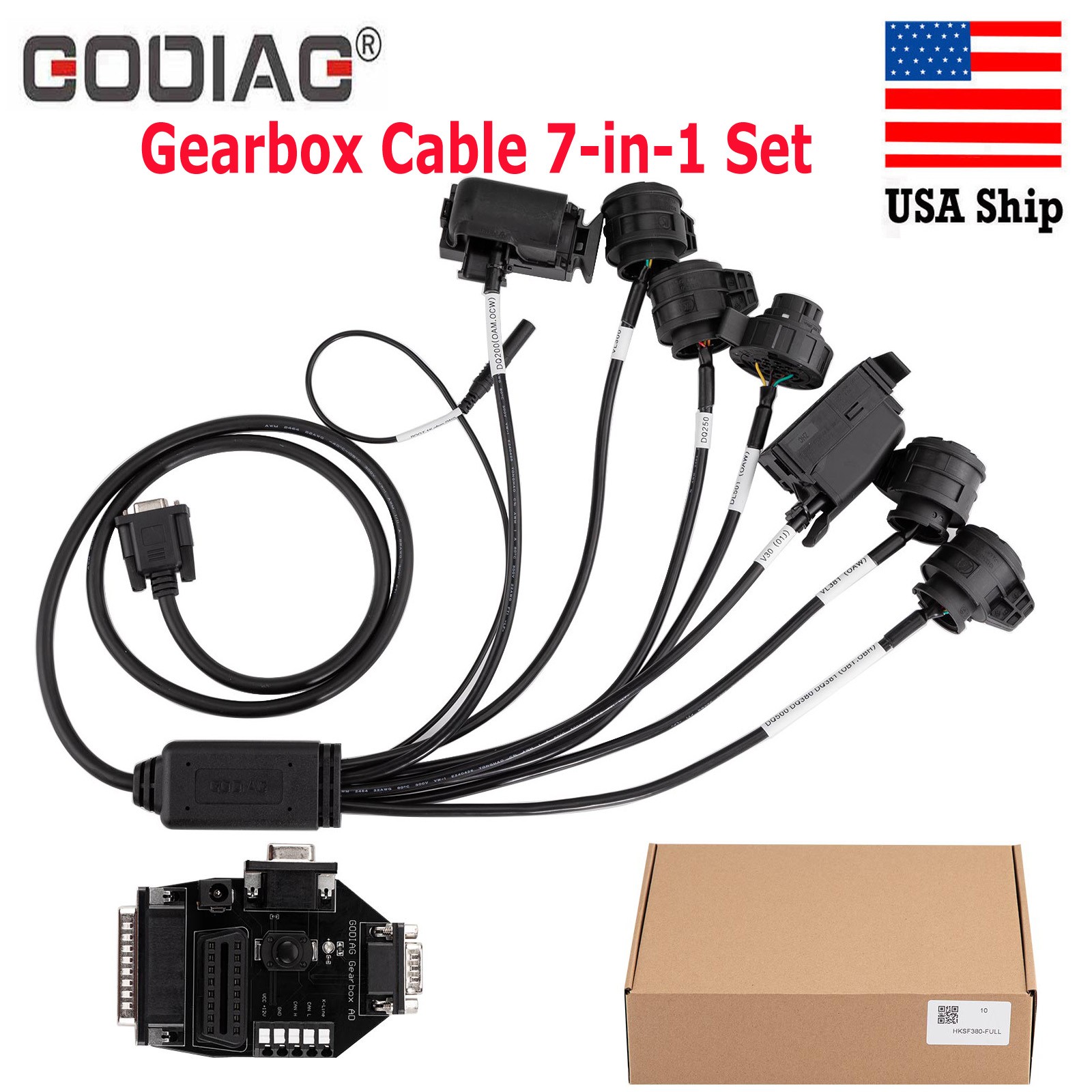 GODIAG Gearbox Cable 7-in-1 Fit for V30/ DQ200/DL501/ VL300/VL381/ DQ500/ DQ250
