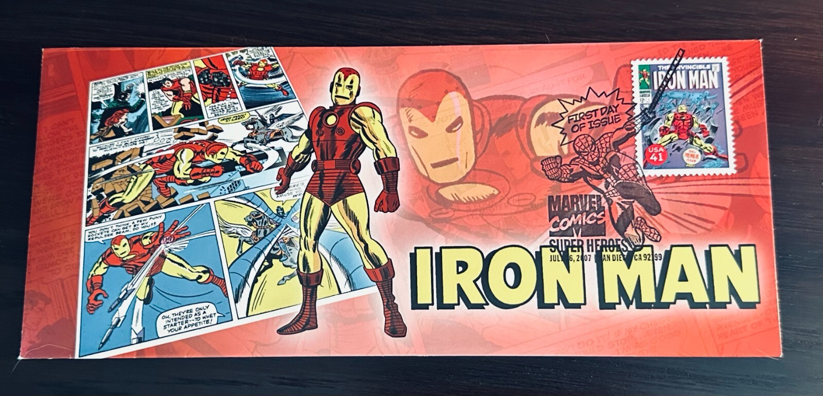 IRON MAN! USPS 1st Day of Issue Marvel Superheroes San Diego 2007 Envelope