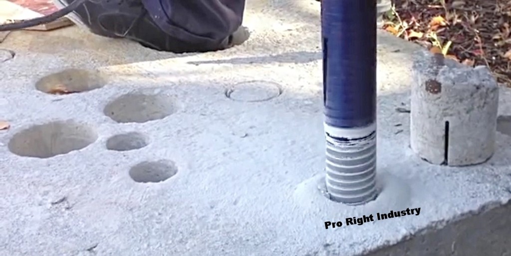 pool rail installing core bit 3'' diameter