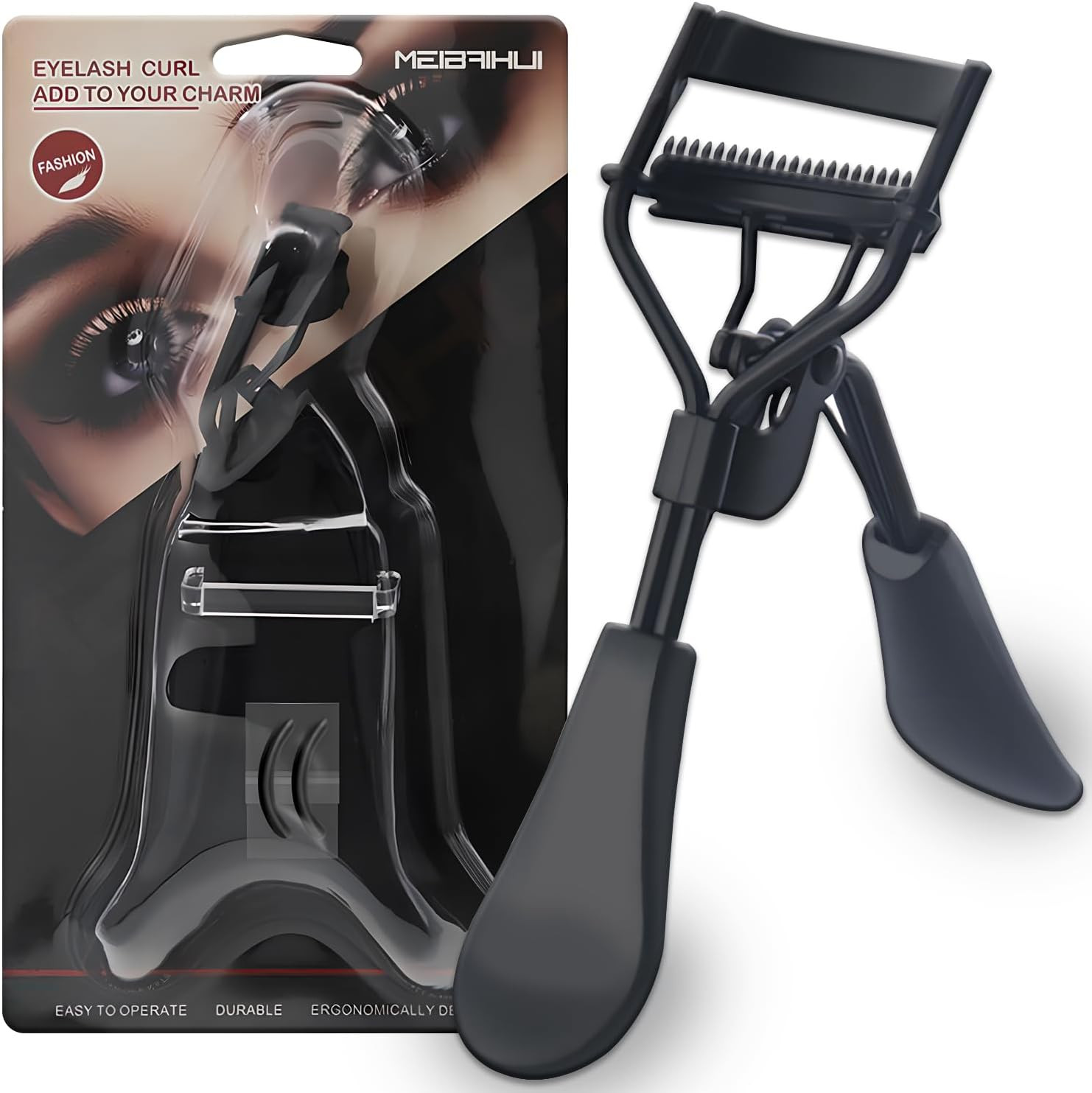 Eyelash Curler for Hooded Eyes,Lash Curle with Built-In Comb and 2 PCS Additiona