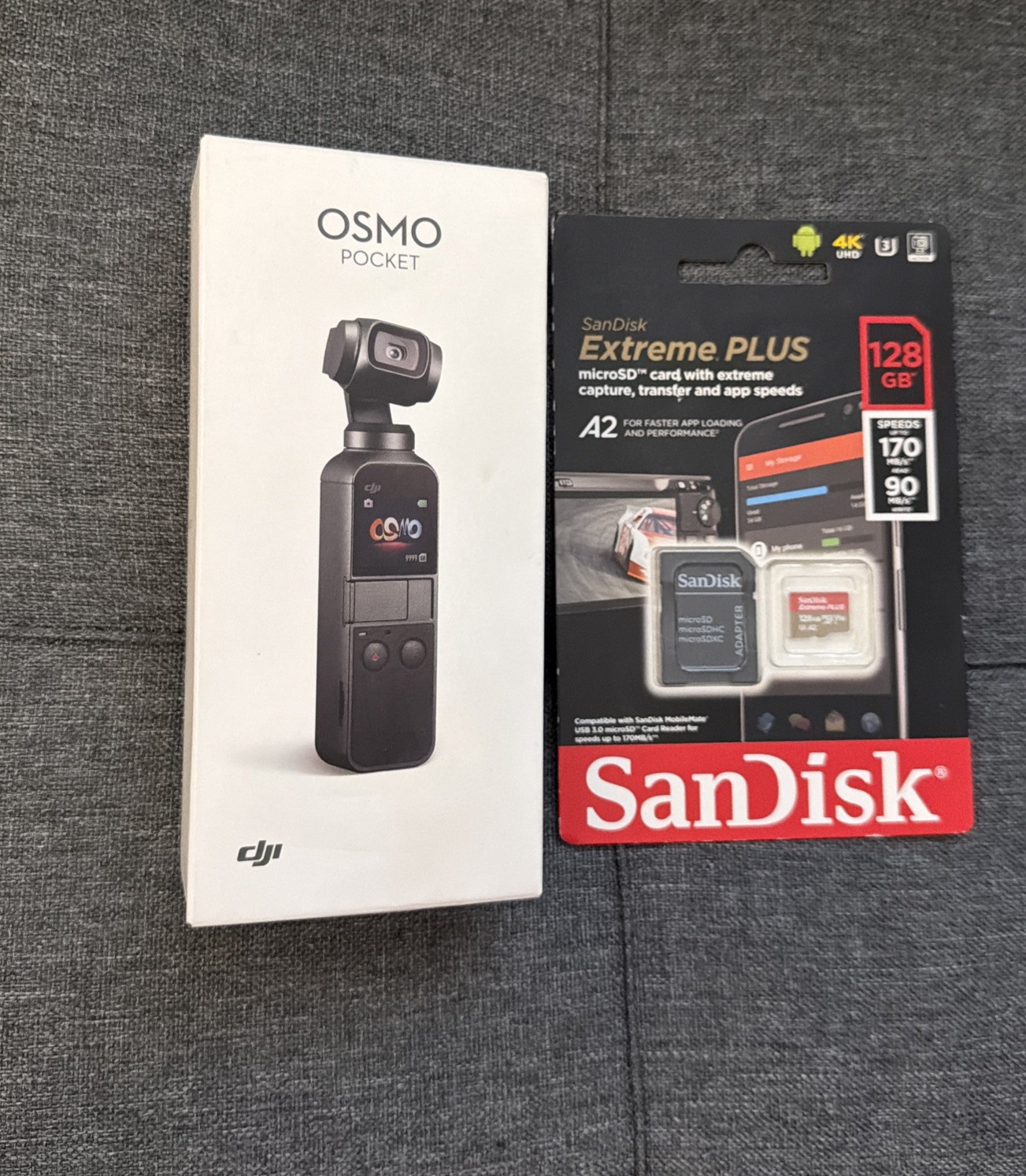 DJI Osmo Pocket 1 OT110 4K Action Gimbal Camera & 128gb MicroSD memory card