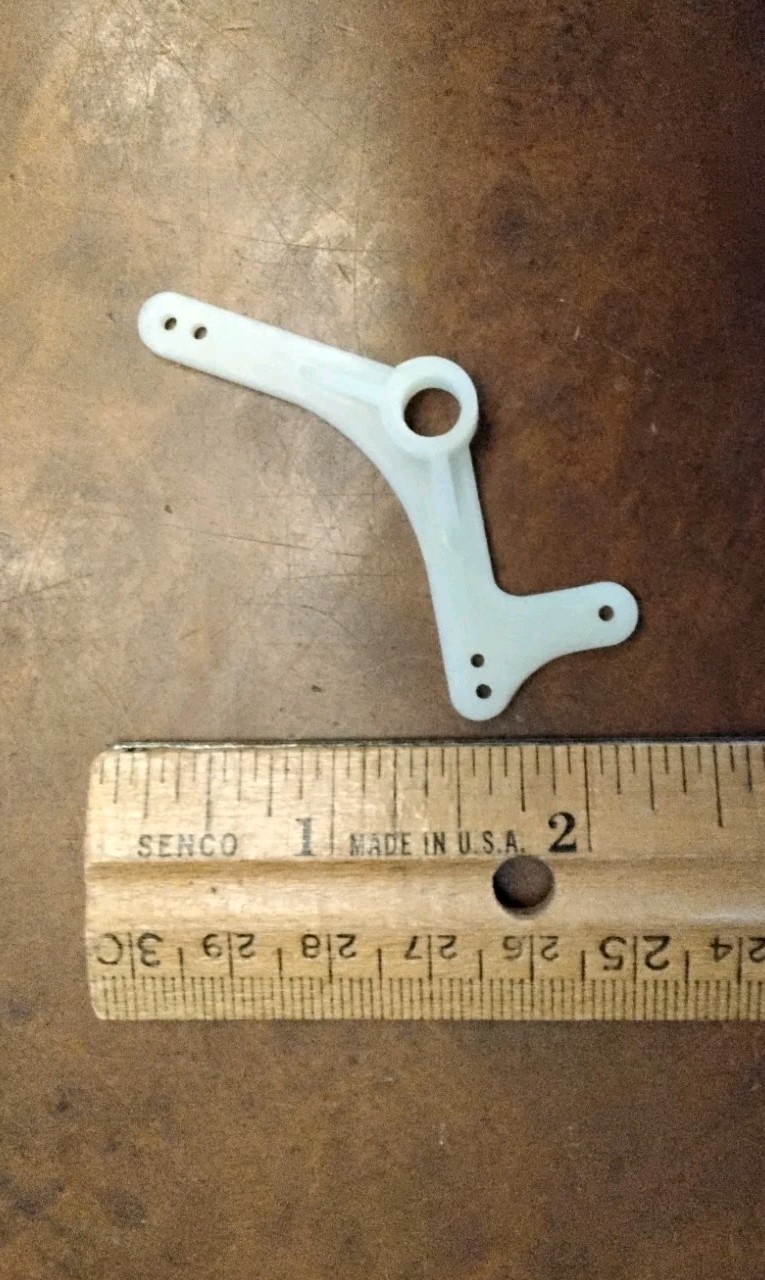 MODEL AIRPLANE 3 POSITION NYLON BELLCRANK WITHOUT HARDWARE,  NEW OLD STOCK
