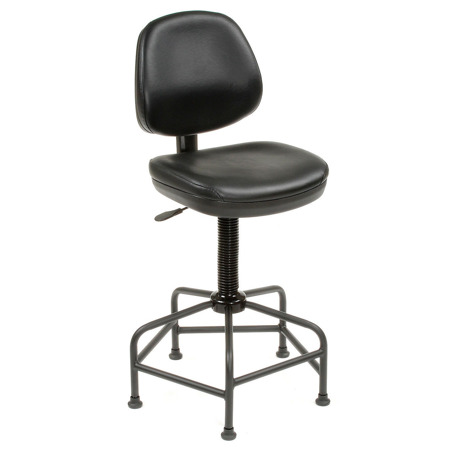 Global Industrial Antimicrobial Shop Stool with Spider Base Black