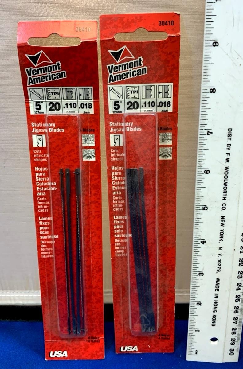 2 Packs of 4 ea Vermont American 30410 Stationary Jigsaw Blades 5" FREE SHIPPING