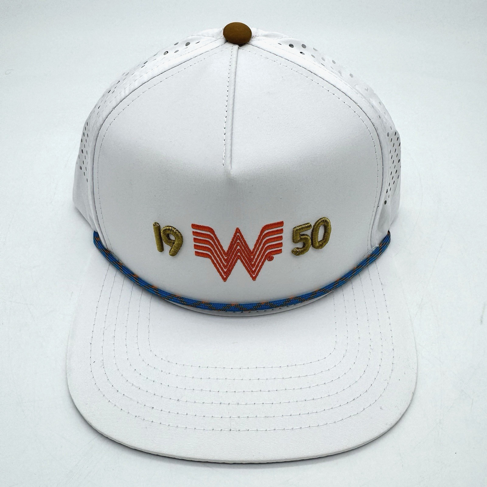 WHATABURGER 1950 Staunch Trucker Hat White Blue Rope W Snapback Baseball Cap NEW