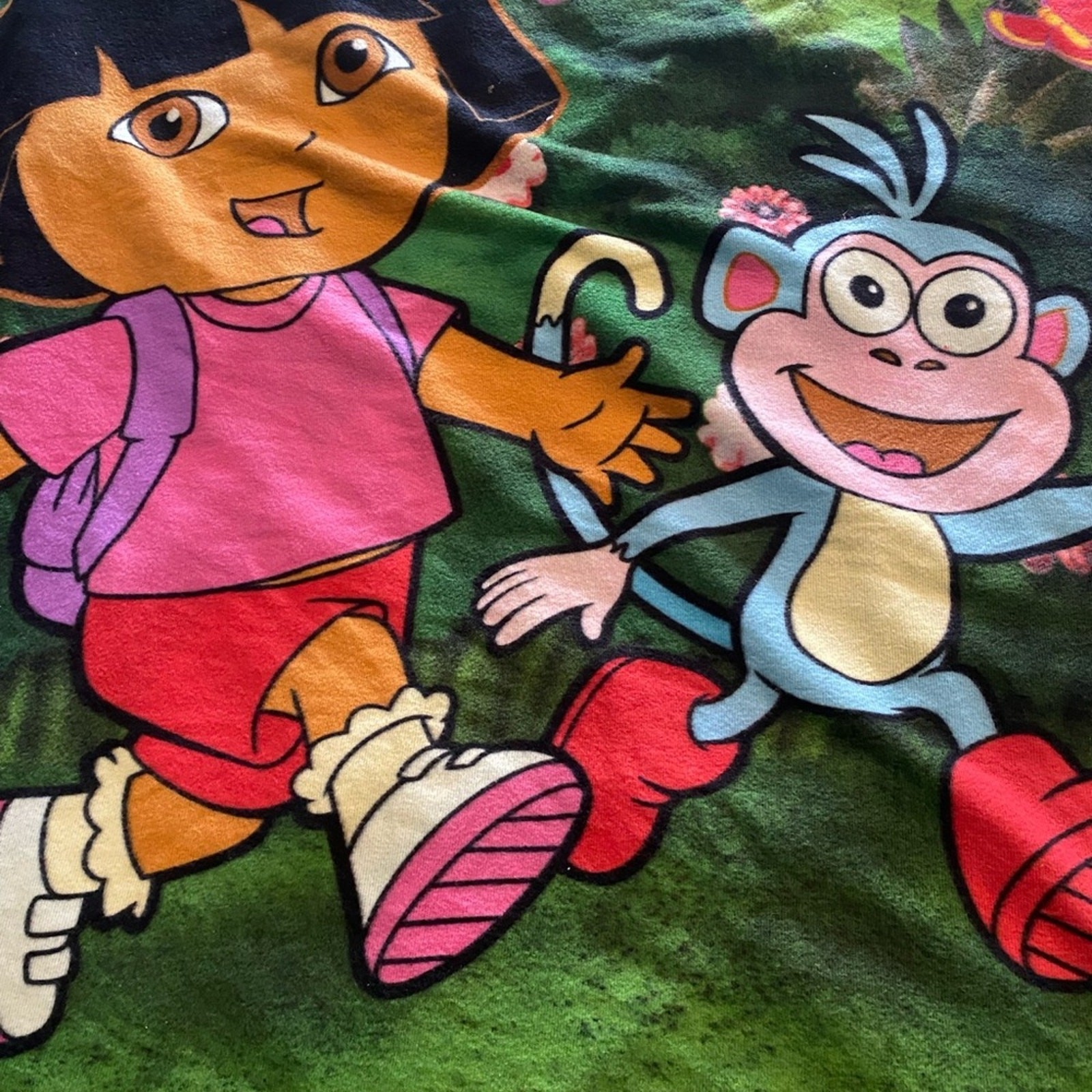 Dora the Explorer Kids Blanket - Green and Pink