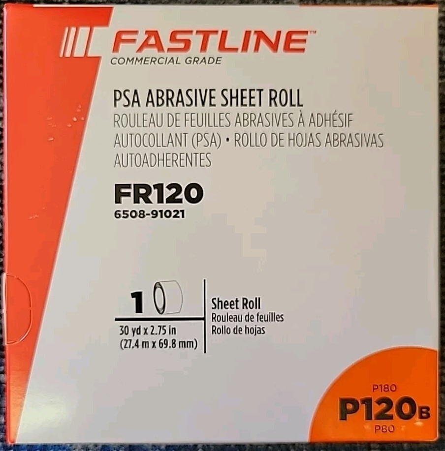 FastLine FR120 PSA Abrasive Sheet Roll P120B, 1 Roll, BlockSand Paper NEW