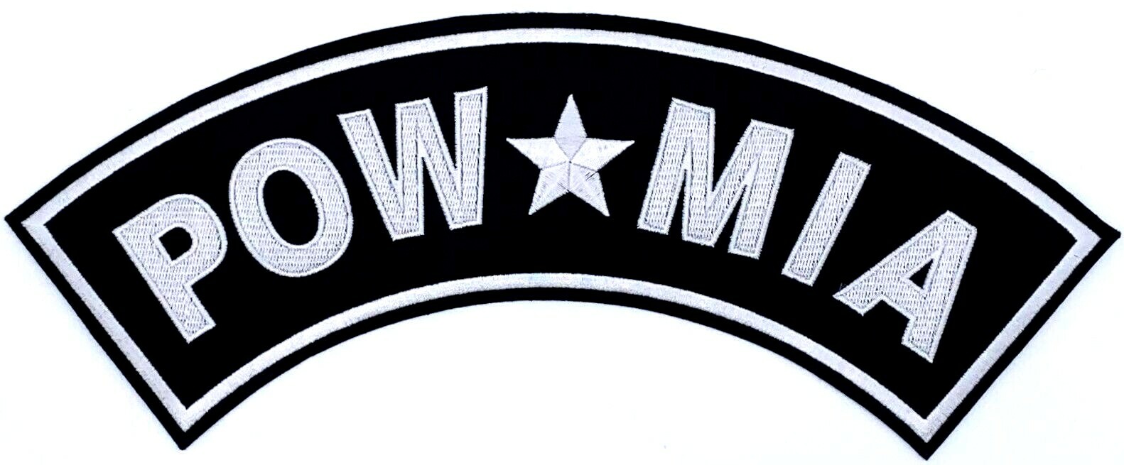 POW*MIA MILITARY VETERAN MOTORCYCLE VEST 11" ROCKER PATCH BL-9