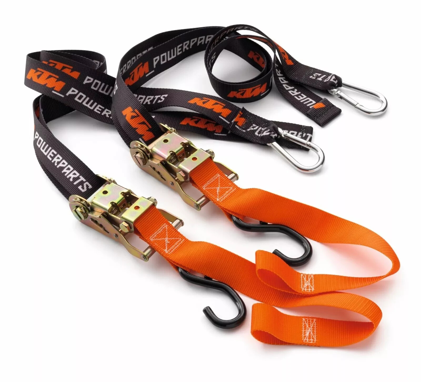 NEW KTM Soft Tie Down Straps w/ Rachet Orange/Black 1.5" wide Tiedowns U6910048
