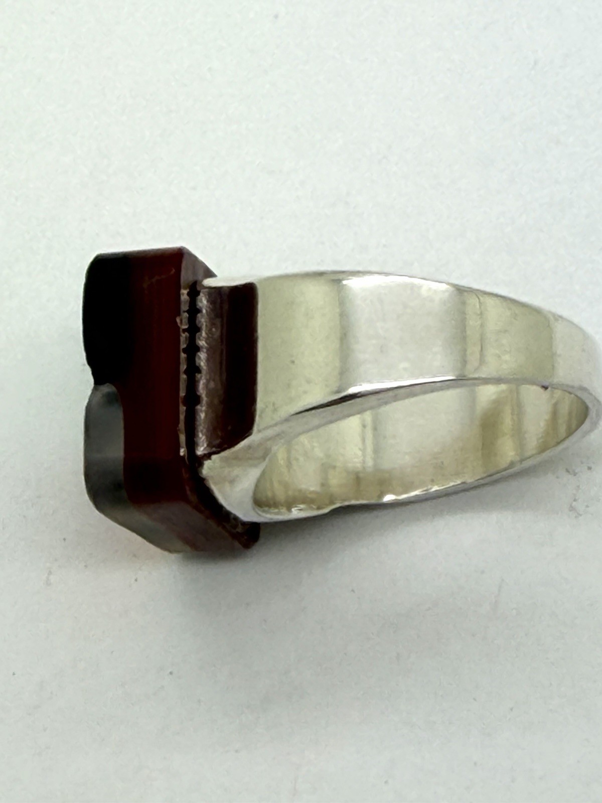 Dichroic Fused Glass Silver Toned Ring-Size 7.75