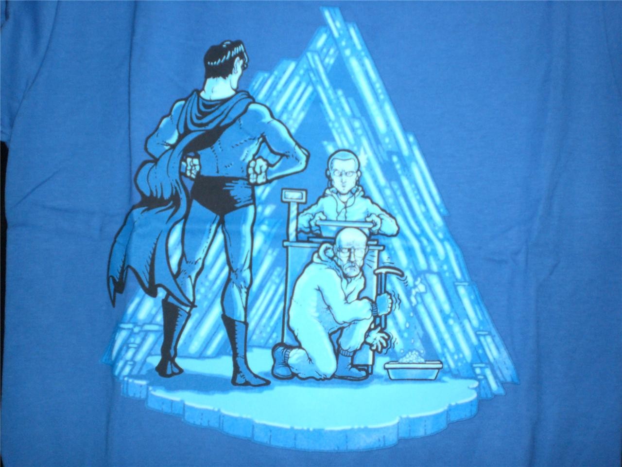 TeeFury Breaking Bad LARGE "Breaking Super Bad" Superman Women's BLUE