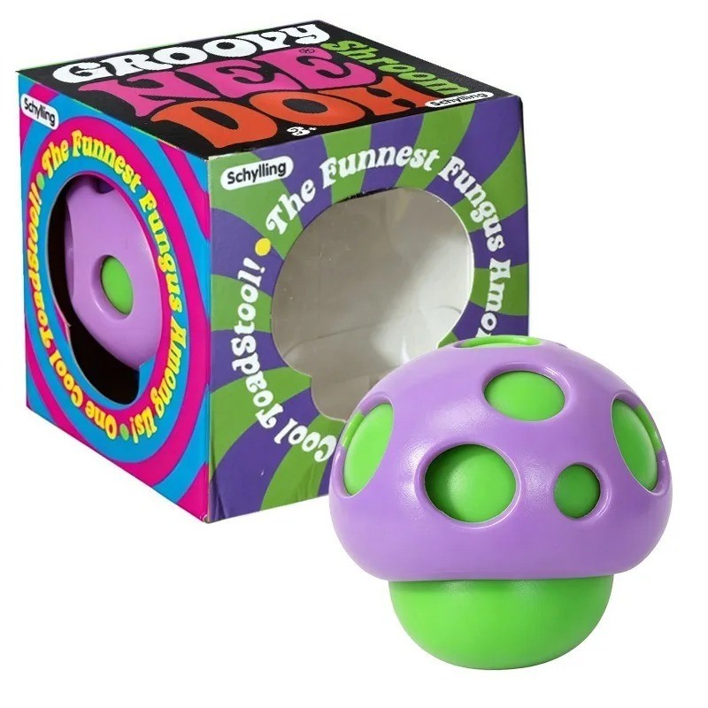 Schylling Needoh Groovy Shroom Relief Fidget Sensory Toy Non-toxic Soft Stress