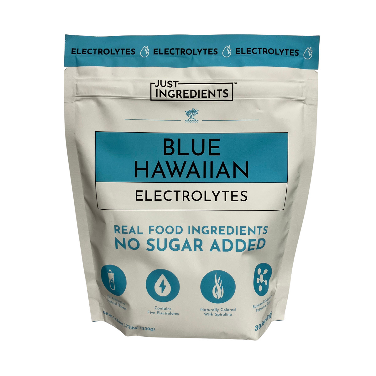 Just Ingredients Blue Hawaiian Electrolytes 30 Serving Hydration Drink Mix