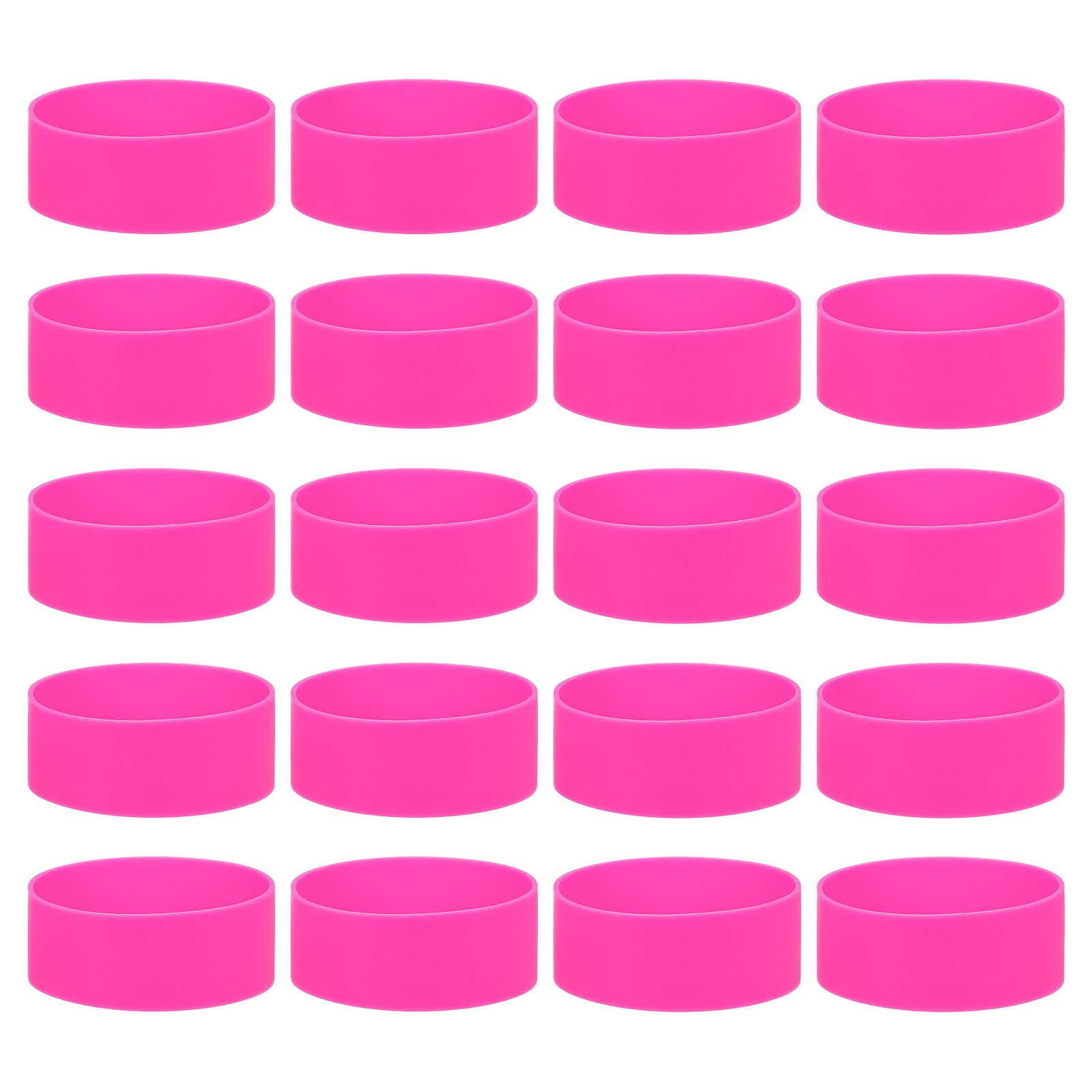 20Pcs Silicone Rubber Bands Non-slip 4.33 Inch for Art, Rose Pink