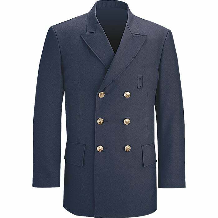 FLYING CROSS 38804 COMMAND MENS 38 SHORT DOUBLE BREASTED DRESS COAT SILVER F.D.