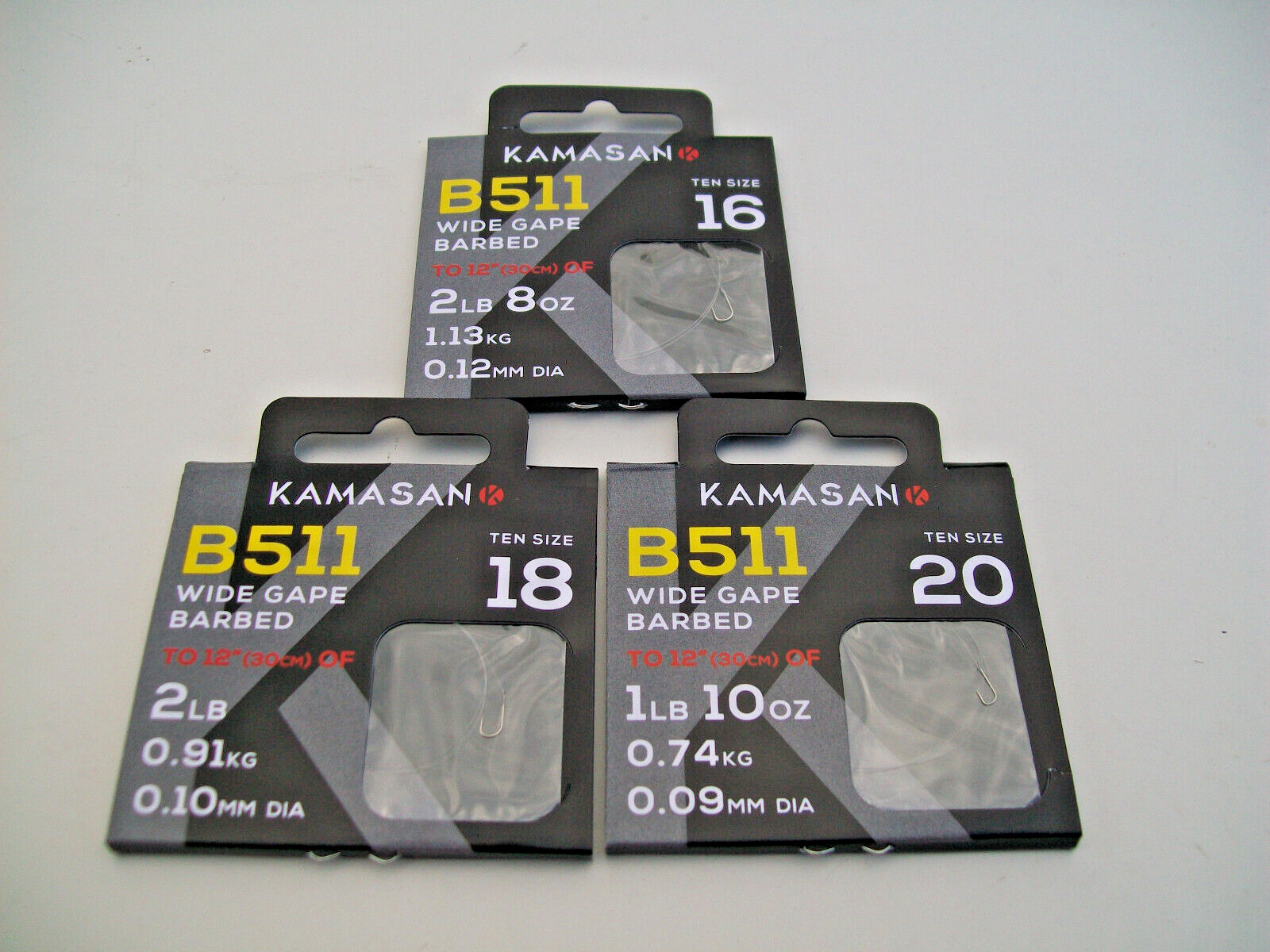 30 x Assorted  B511 Hooks To Nylon. Sizes 16, 18 & 20. Classic Hook for Roach.