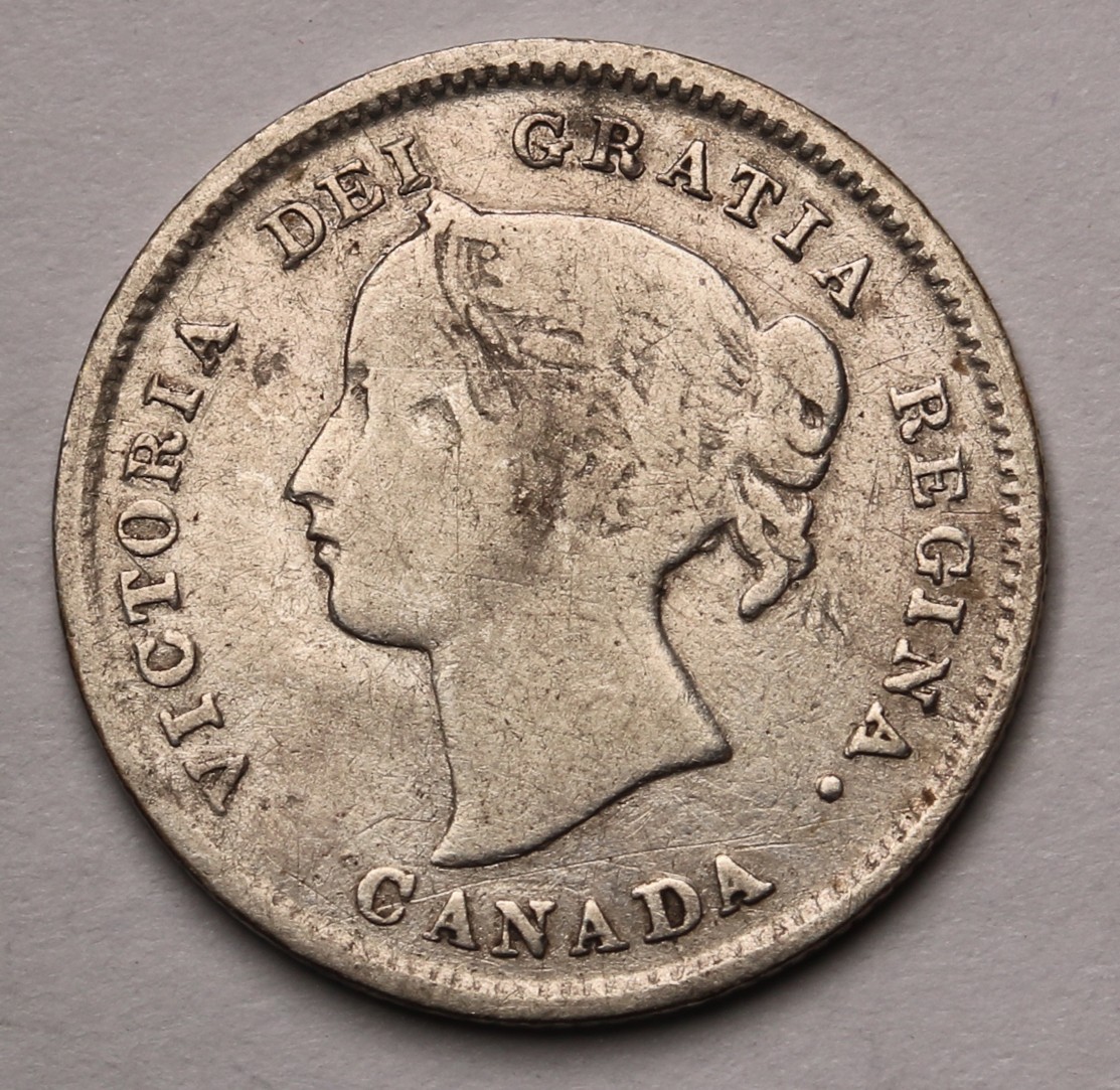 1892 Canada 5 Cent Silver Coin Q. Victoria KM#2