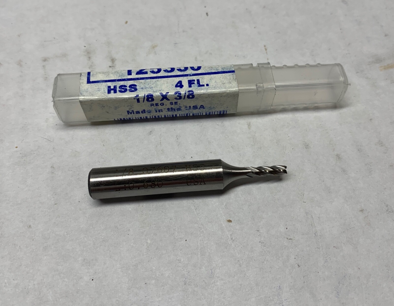 RAPIDKUT End Mill Cutter - 1/8" x 3/8" HSS 4FL REG SE - Slotted No. 125350 - NEW