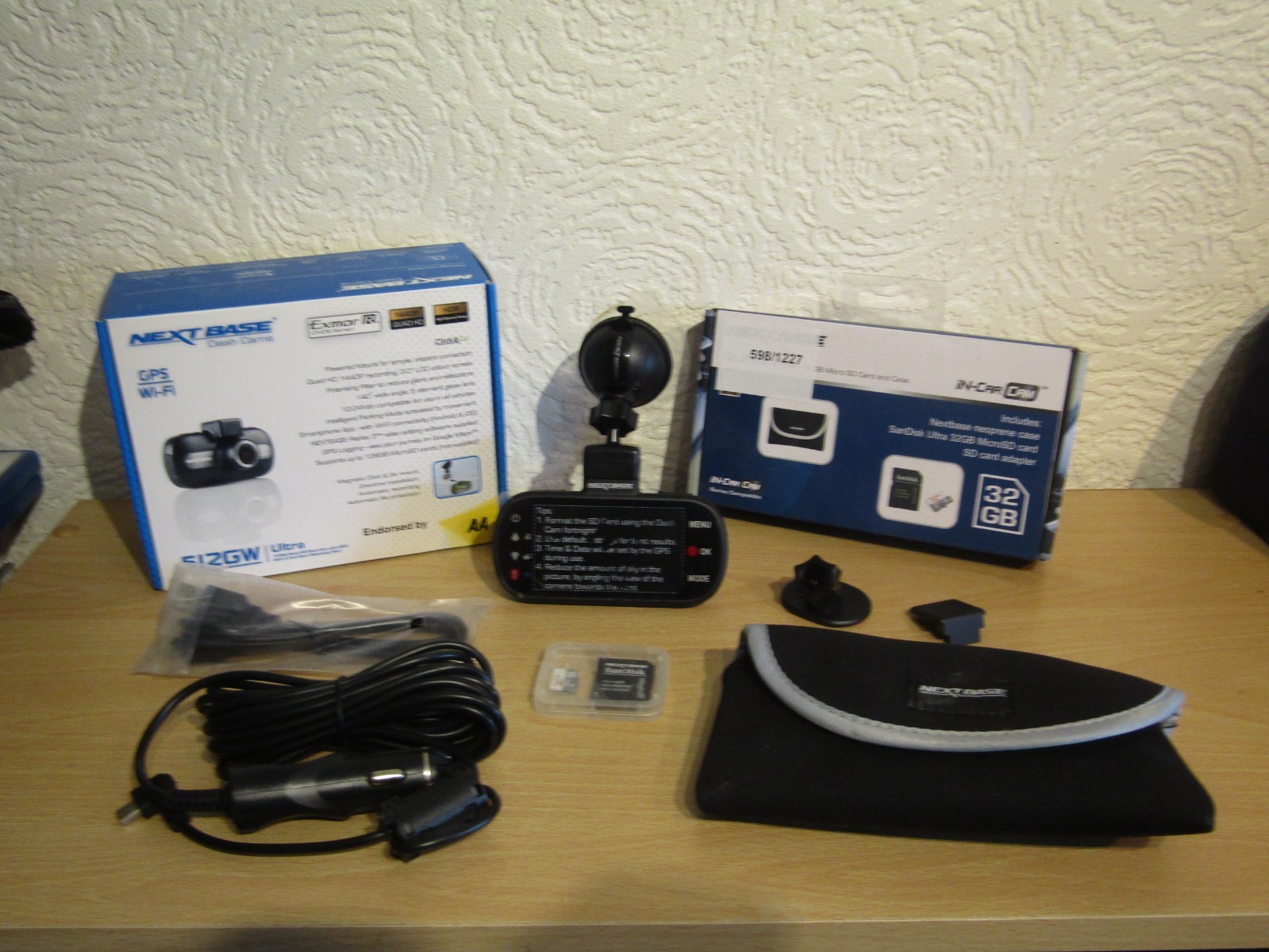 NEXTBASE 512GW DASH CAM + GO PACK PLUS ACCESSORIES BOXED OPENED BUT UNUSED