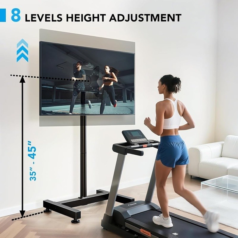 Floor Stand for 13-50 inch Screens Holds 77lbs Tilting Height Adjustable Monitor