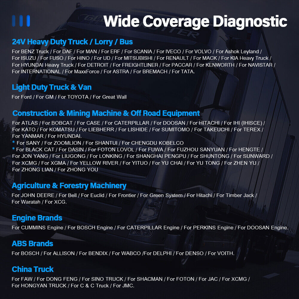 ANCEL X7 HD Heavy Duty Truck Scanner Diagnostic Bi-directional DPF Regen Coding