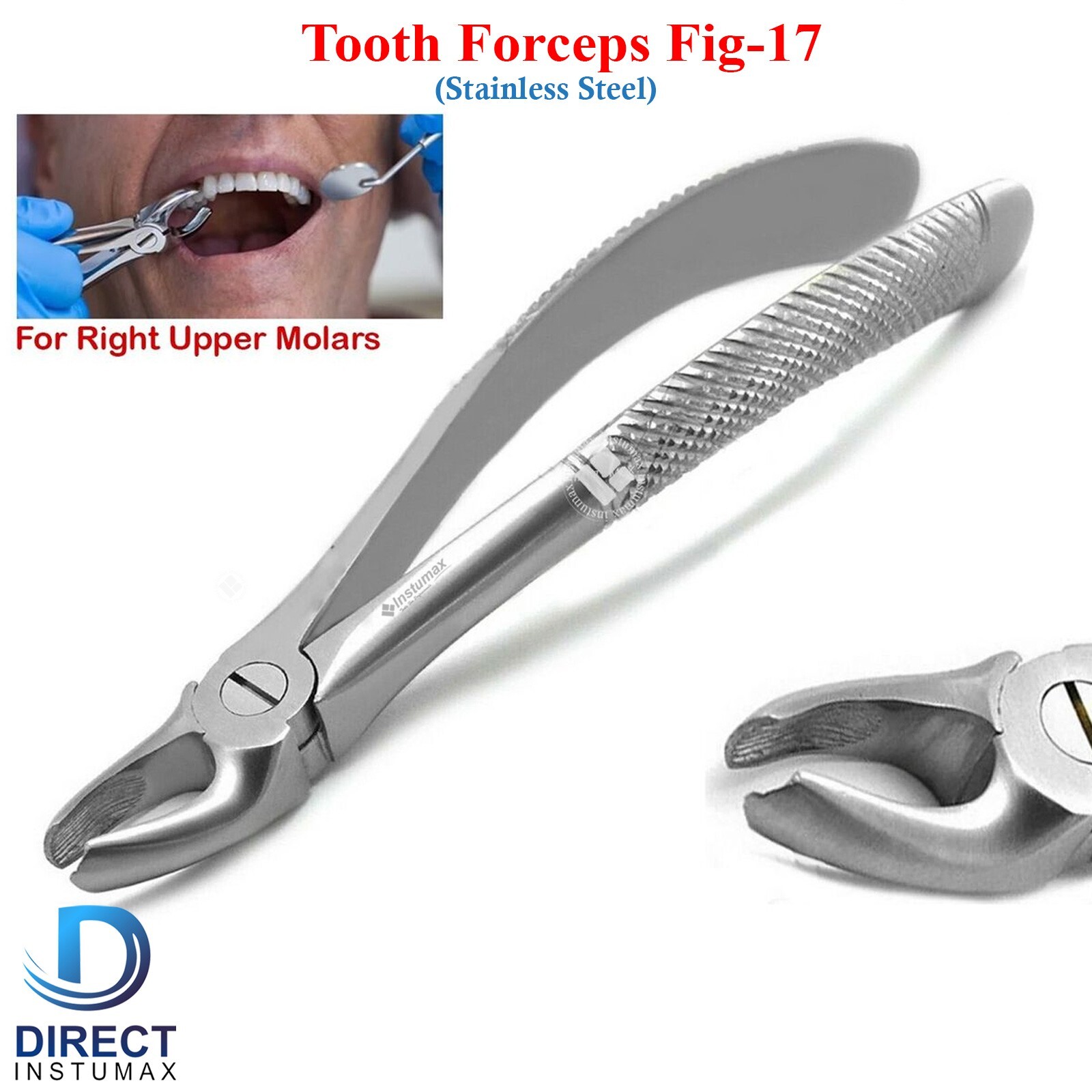 Tooth Extracting Extraction Forceps Fig 17 Right Upper Molar Dental Instruments