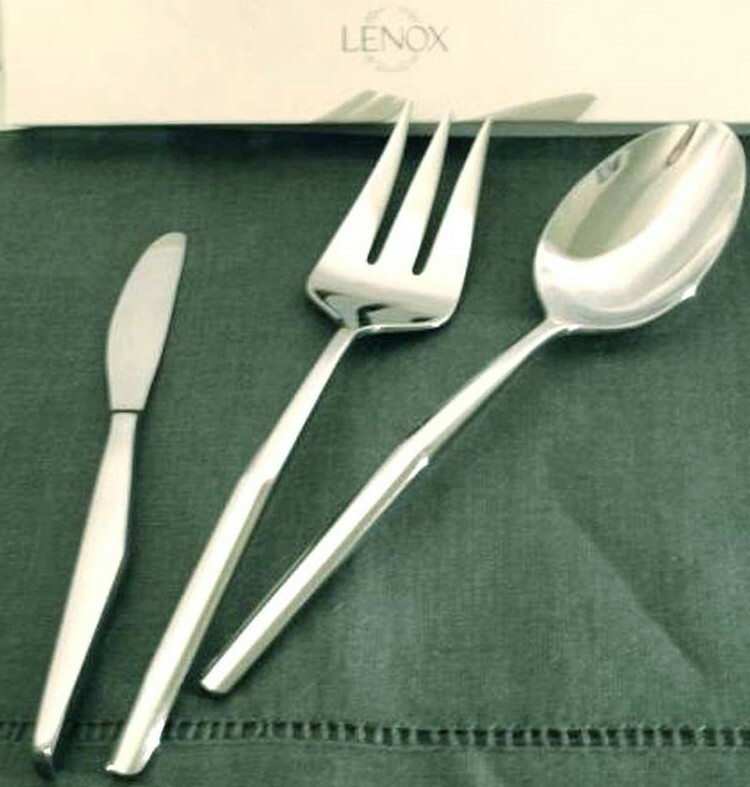 Lenox Acacia 3 piece Serving Set Stainless Flatware New