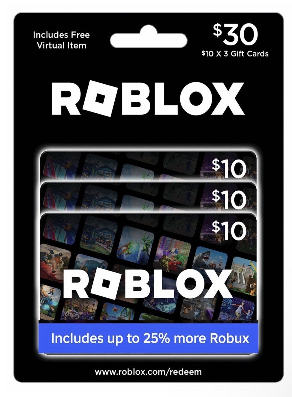 Roblox $30 Gift Card includes Virtual item Gift Card Roblox Game