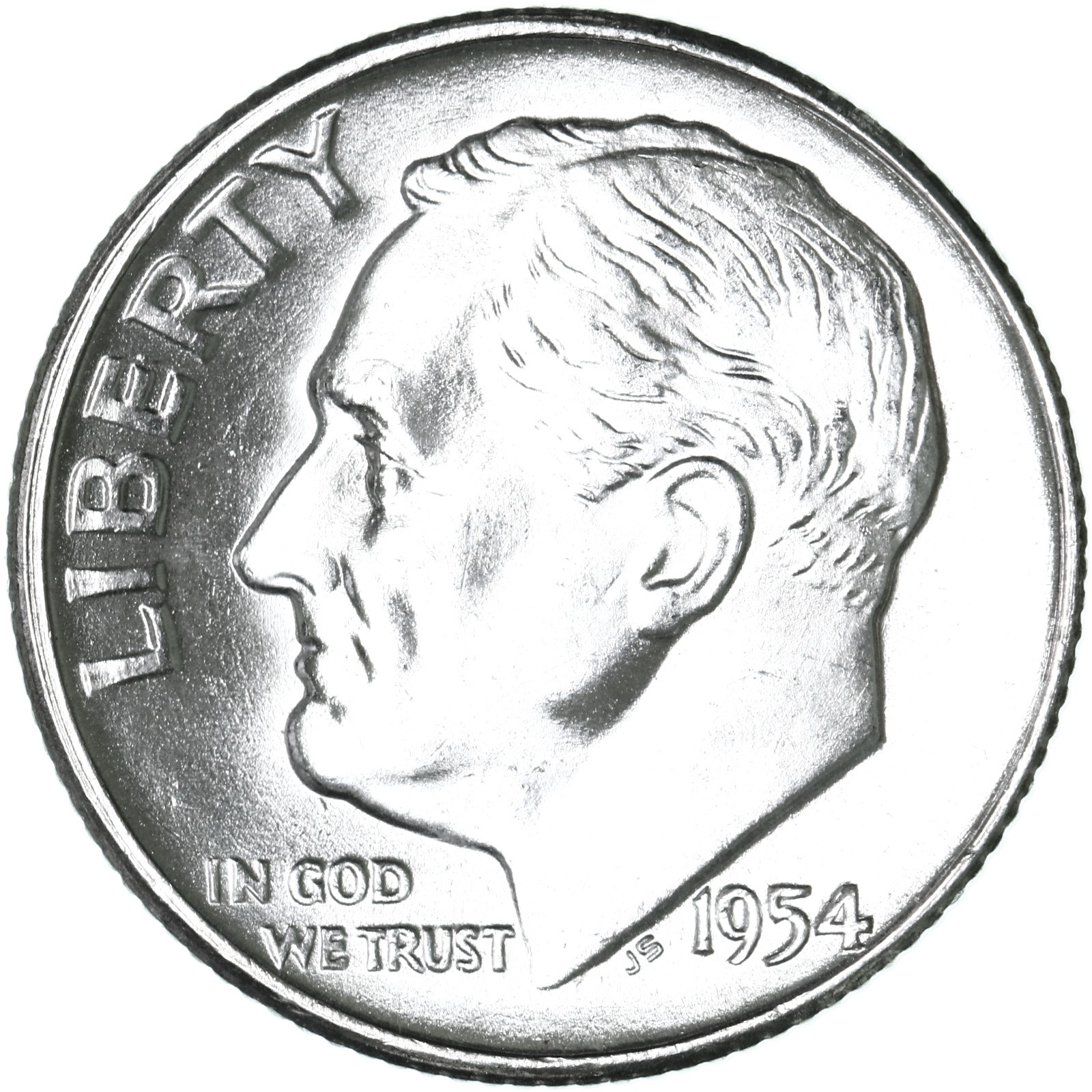 1954 S Roosevelt Dime 90% Silver BU US Coin