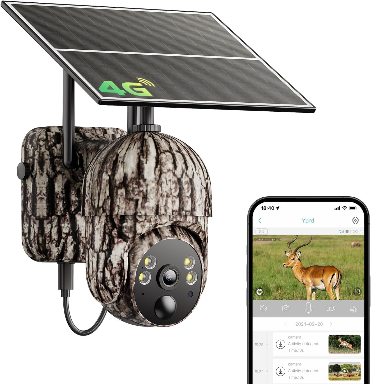 ELYSOO 4G LTE Cellular Trail Cameras, Unlimited Data Plan, 2K HD 360° W Sim