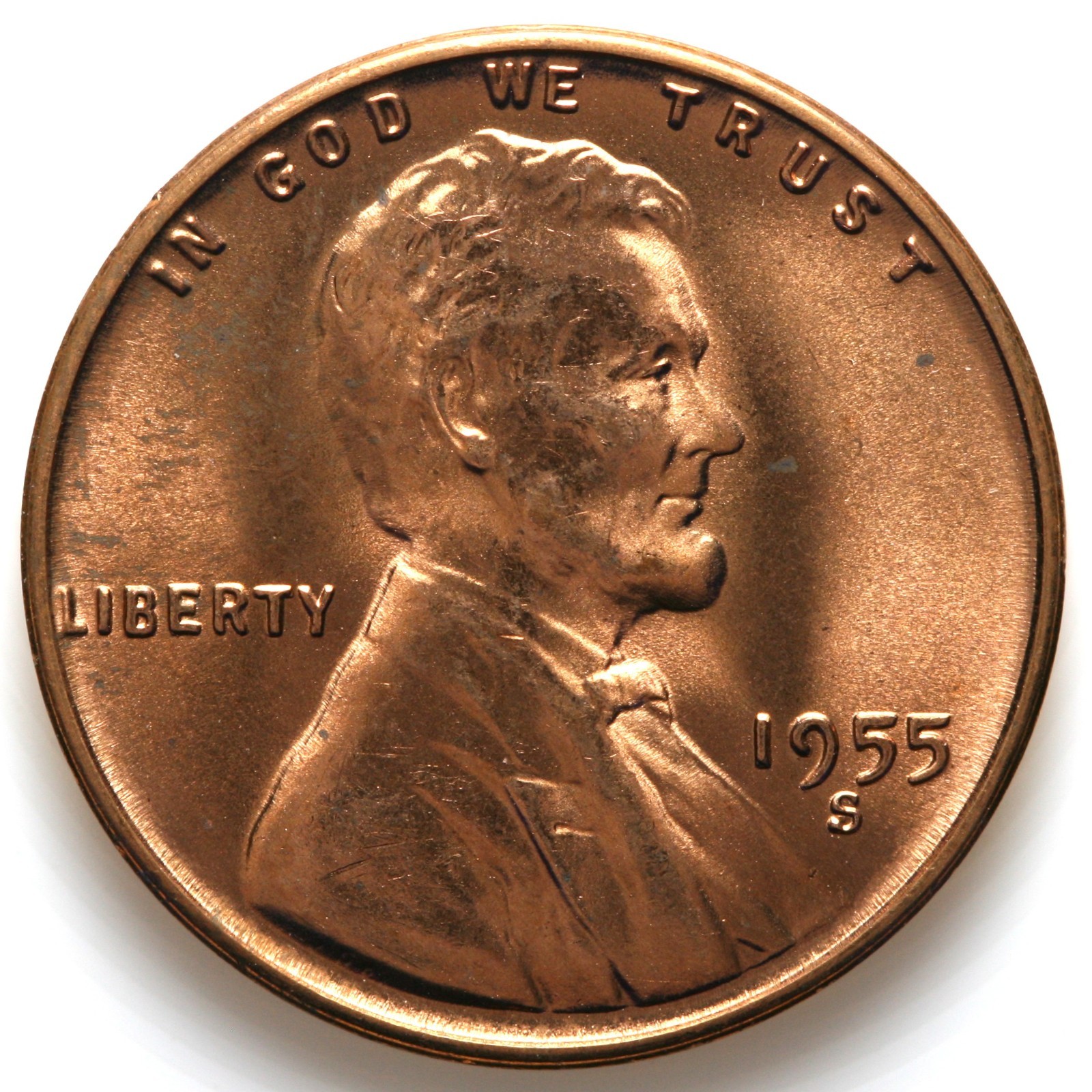 1955 S UNC Uncirculated Lincoln Wheat Cent Penny