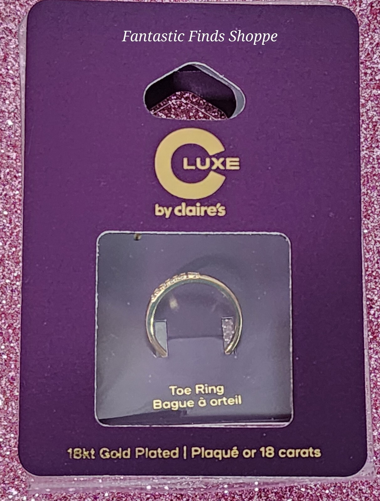 C LUXE by Claire's 18k Yellow Gold Plated Crystals Toe Ring