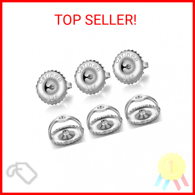 3 Pairs Screw on Earring Backs Replacement for Diamond Earring Studs,18K Gold Pl