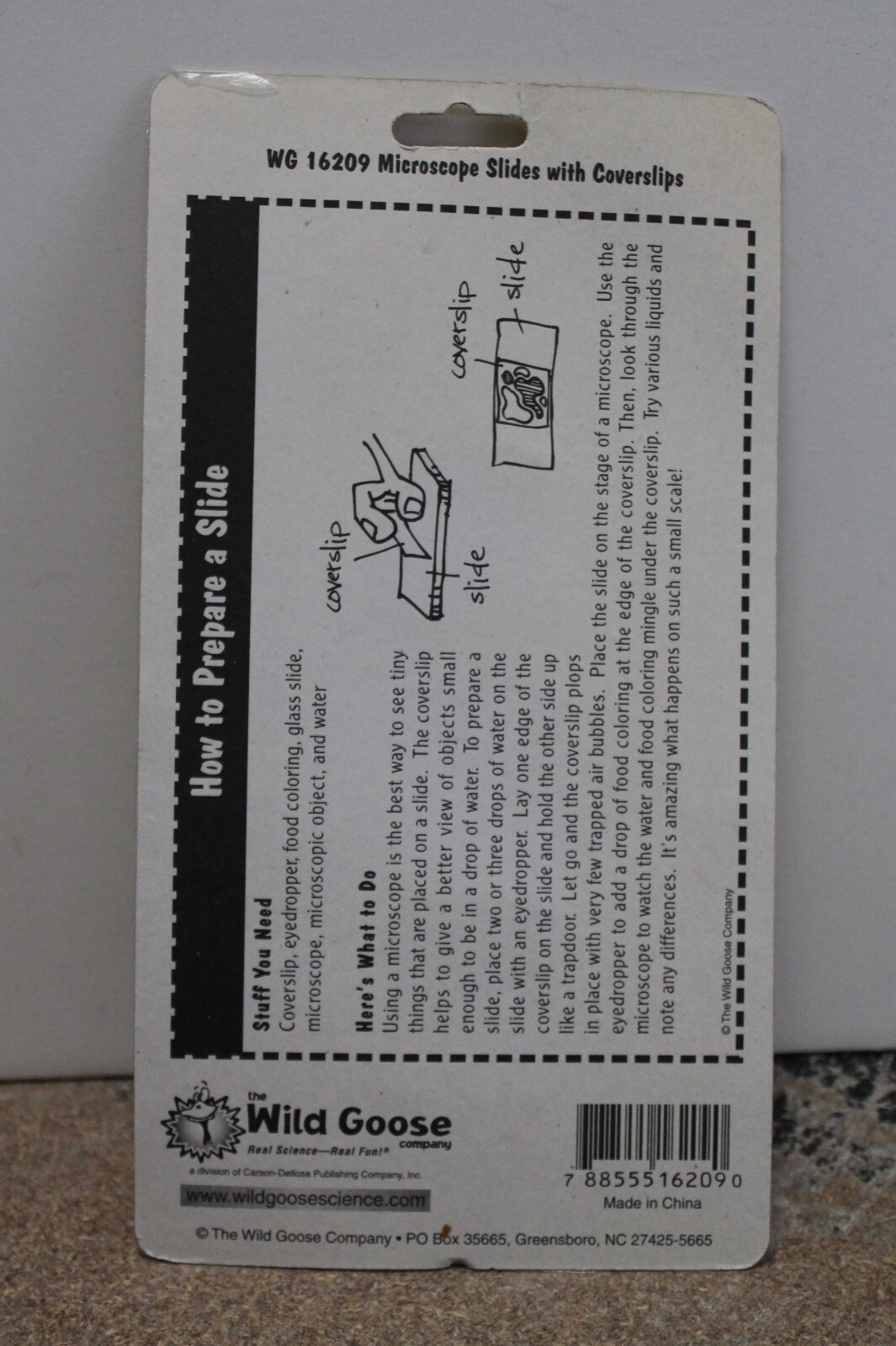 Wild Goose Co. Microscope Slides with Coverslips (10 pack) NEW