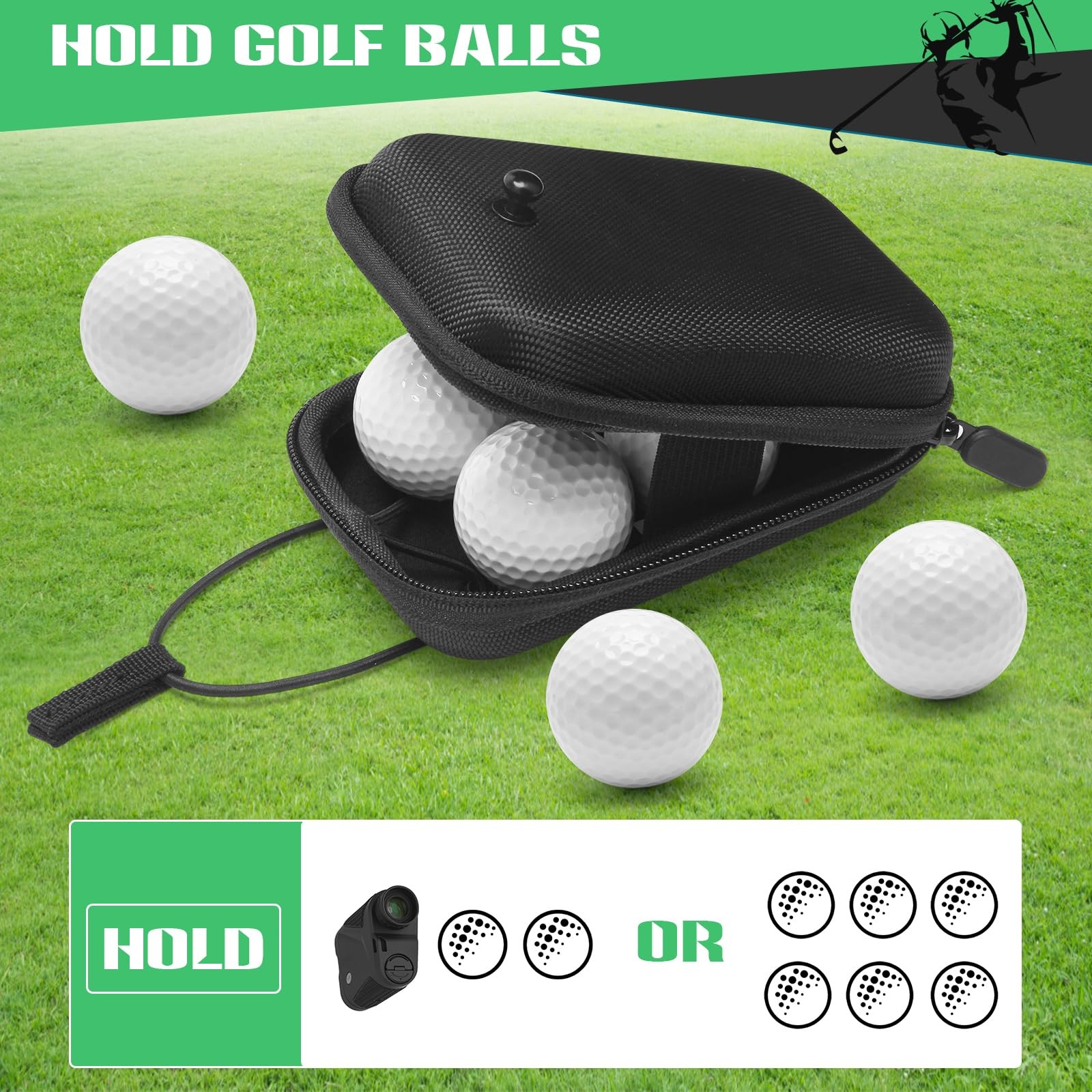 Golf Rangefinder Hard Shell Case Universal Carry Bag Holder Box Black
